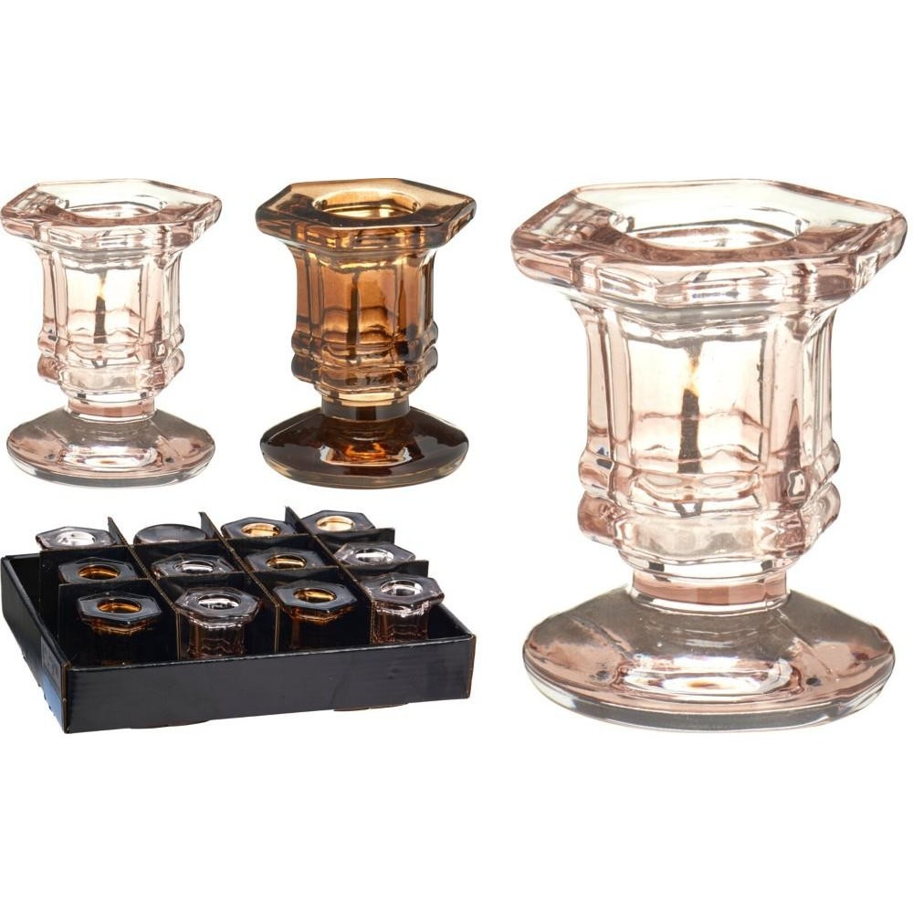 PCANDELA VETRO 5X6CM 2ASS